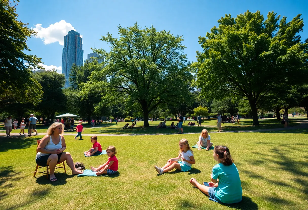 Families in a park during summer in Memphis