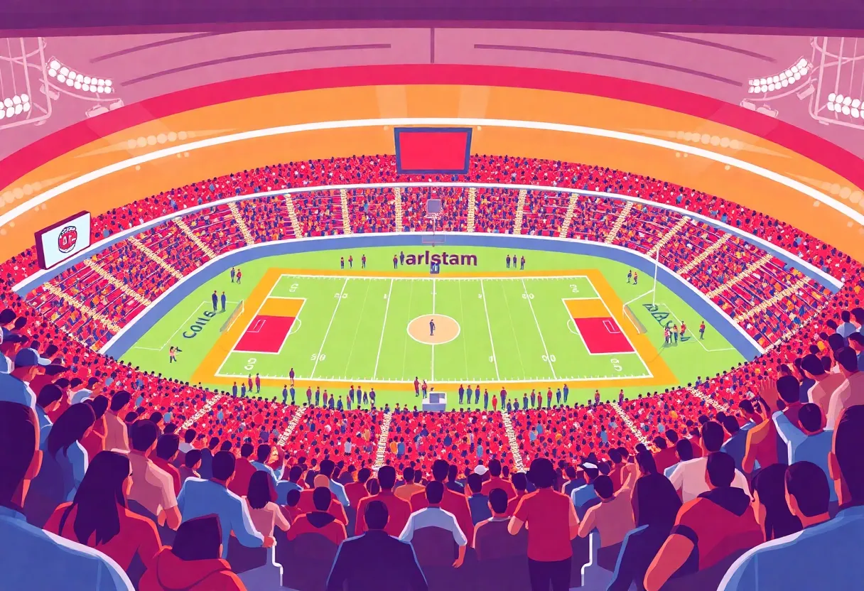 Exciting scene of Memphis University fans at a sports event, representing college athletics culture.