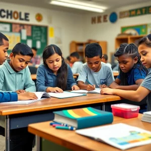 Students learning math in a Memphis classroom
