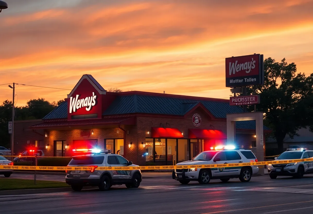 Police cordoned off Wendy's restaurant after a shooting incident in Memphis