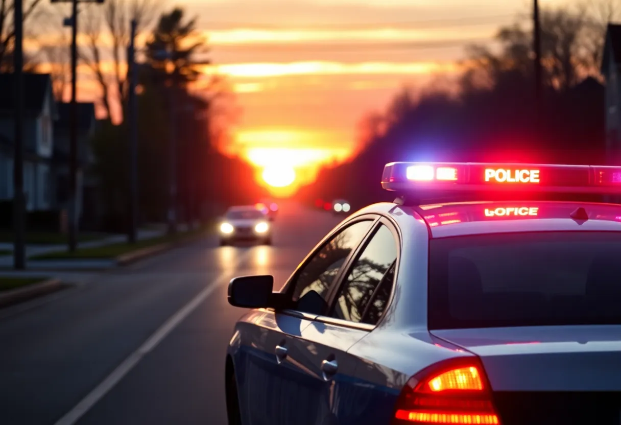 Police vehicle conducting a traffic stop