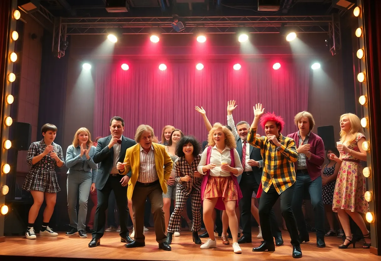 Actors performing in Neil Simon's Rumors at Theatre Memphis