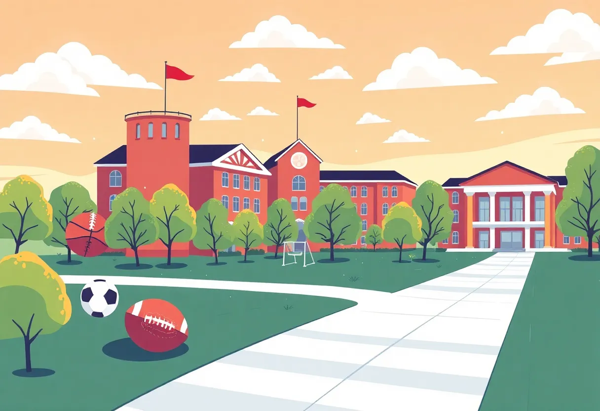Illustration representing the athletic ambitions of the University of Memphis.