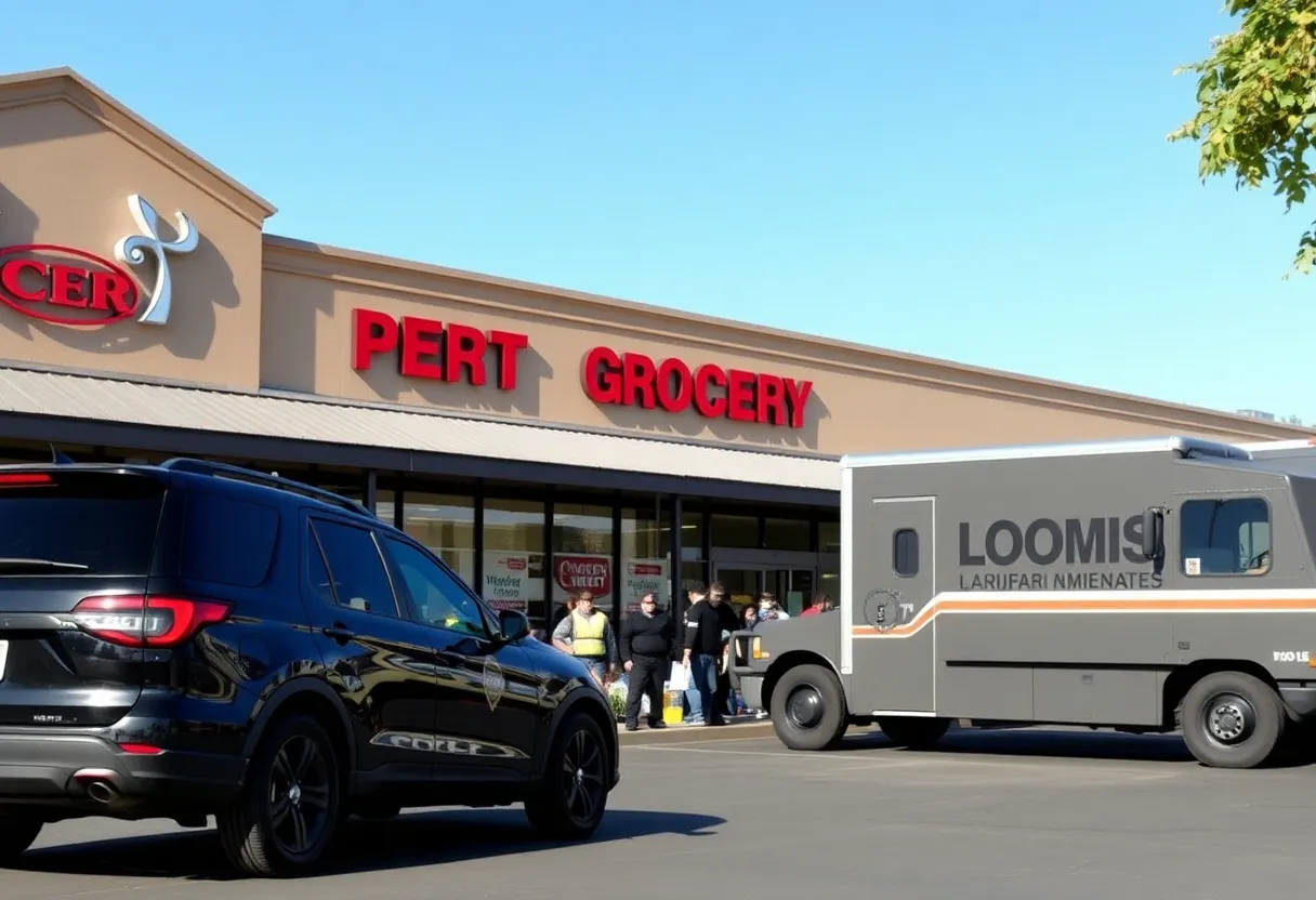 Police investigating an armed robbery at Kroger grocery store