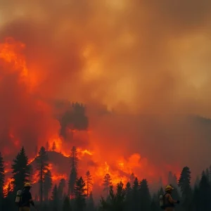 Firefighters battling the Canyon Fire