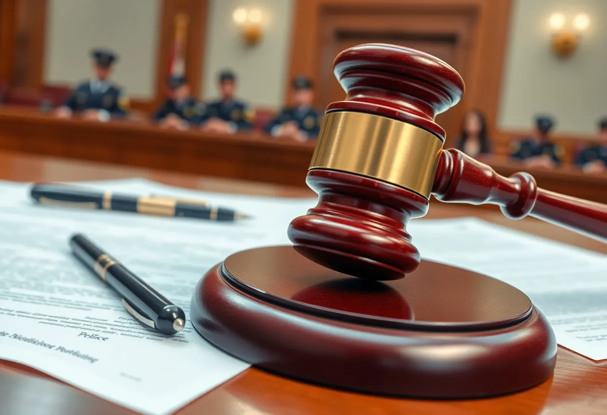 Symbolic courtroom representation of justice