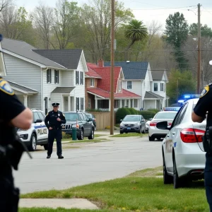 Police investigation scene in Covington