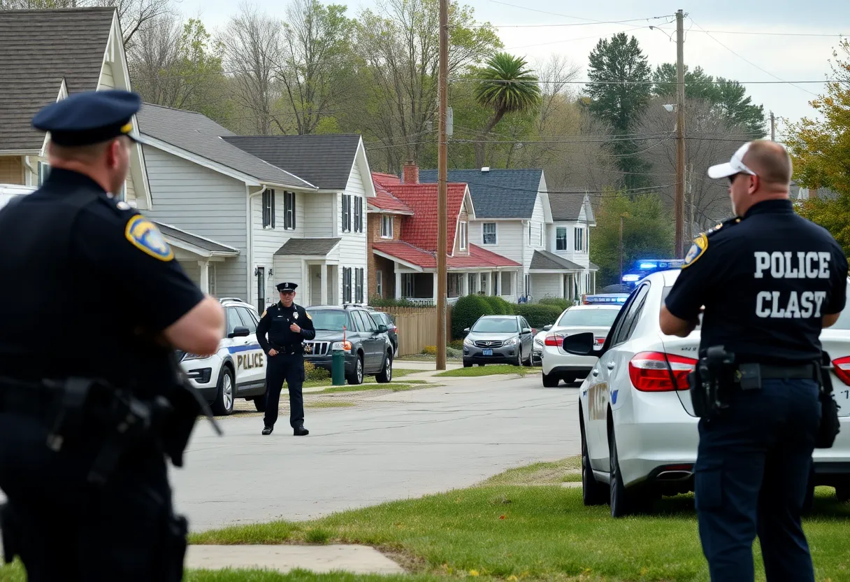 Police investigation scene in Covington