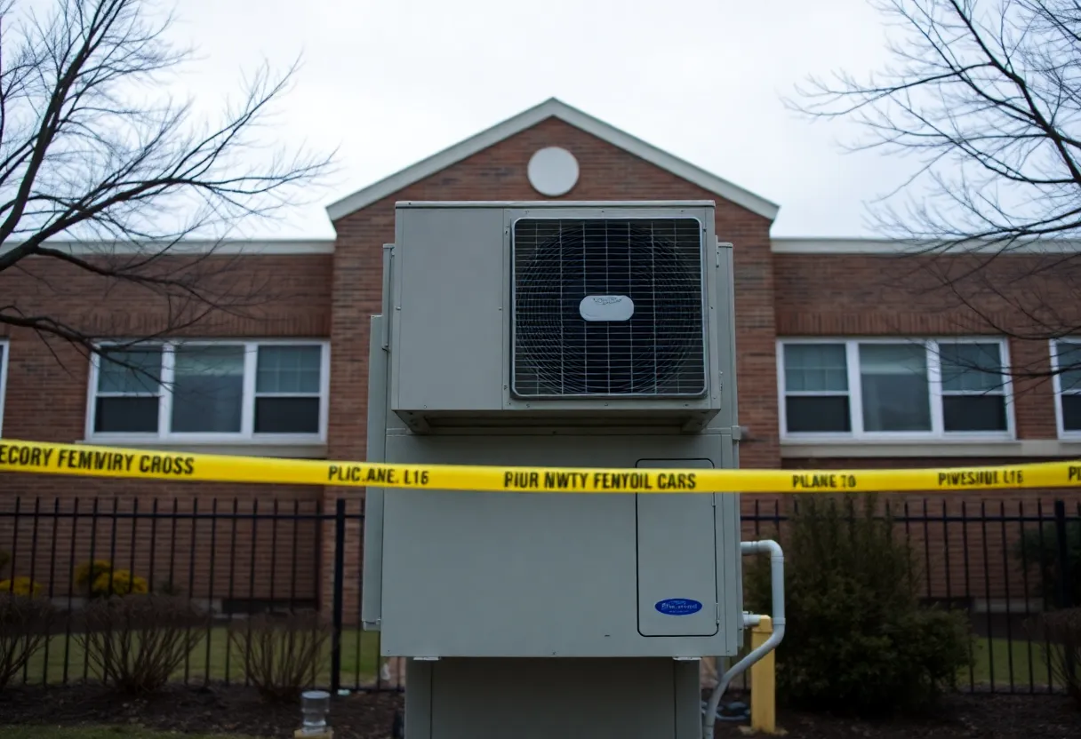 Police investigation scene at Gordon Elementary School