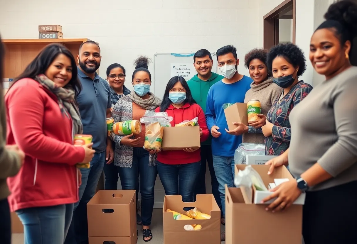 Volunteers from Indivisible Memphis collecting donations for immigrant families