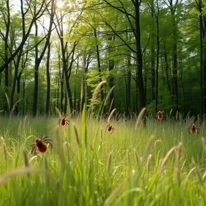 A forest landscape symbolizing Lyme disease awareness and prevention.