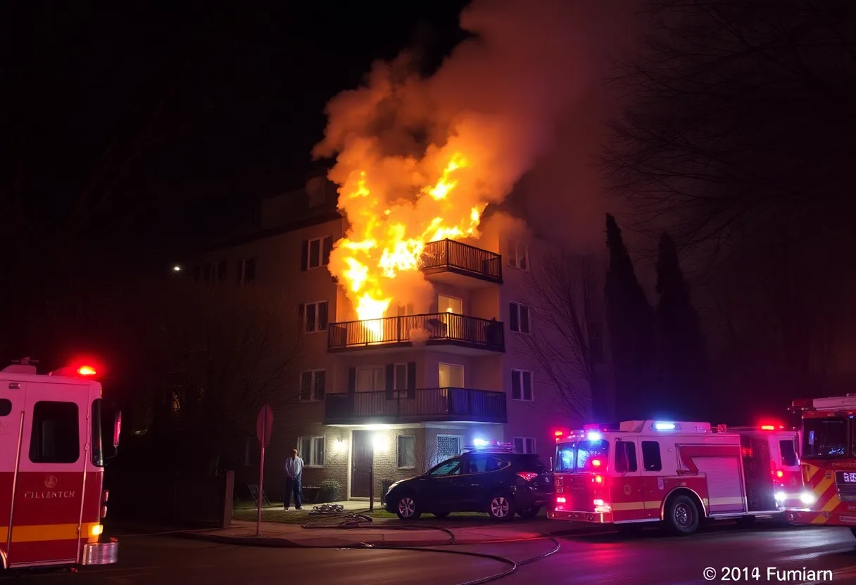 Firefighters responding to a late-night apartment fire in Memphis