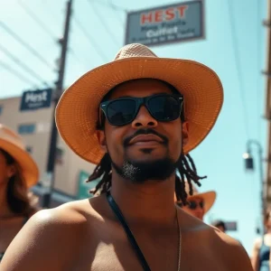 Street scene in Memphis during extreme heat with people feeling the effects of high temperatures.