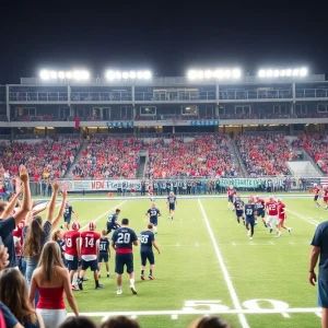 Fans and players at the Memphis Football Jamboree