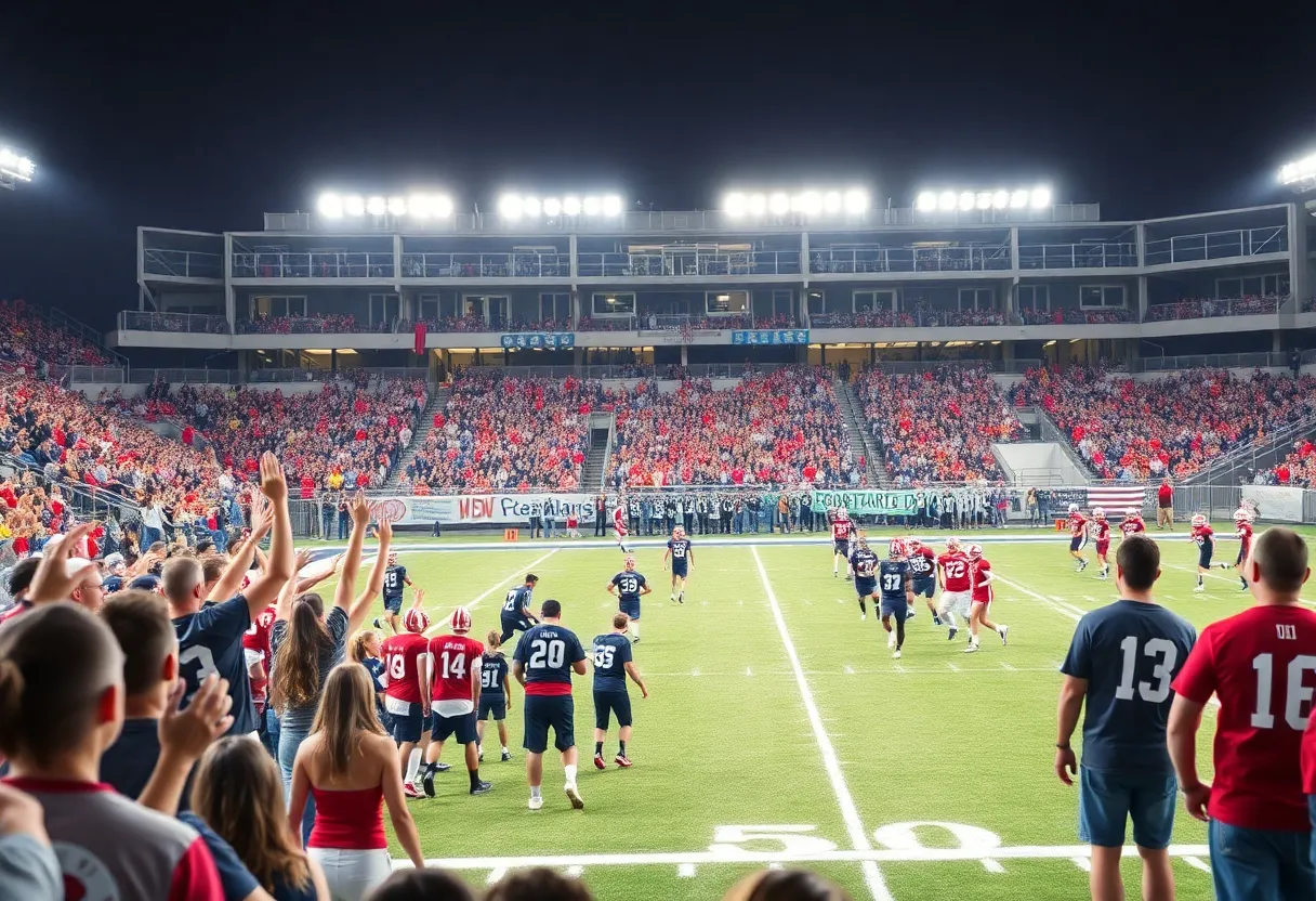Fans and players at the Memphis Football Jamboree