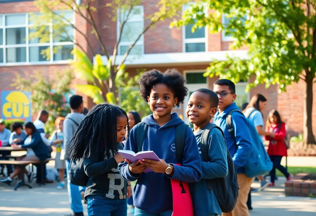 Students learning at a Memphis high school campus