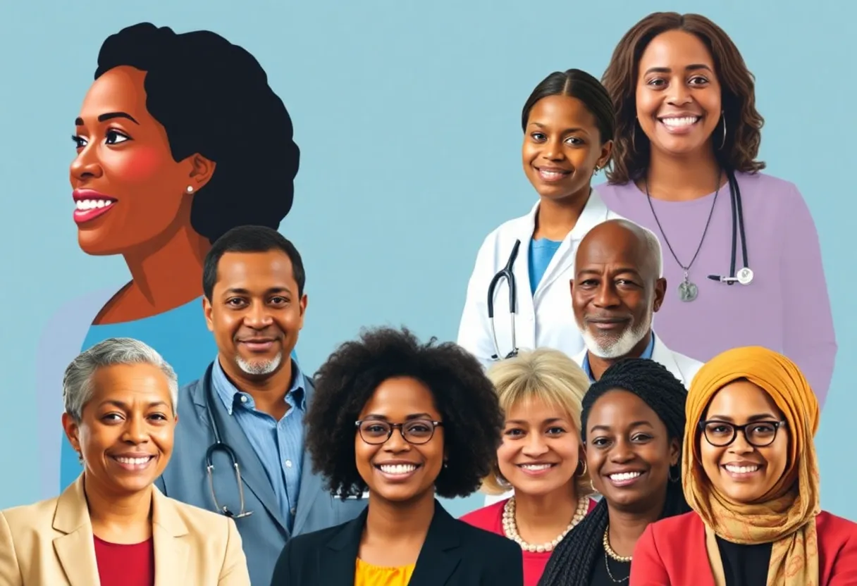 Collage of influential leaders in Memphis representing various sectors.