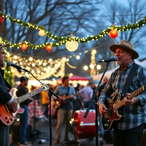 Musicians performing at a Memphis music festival