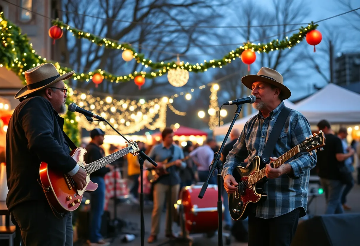 Musicians performing at a Memphis music festival