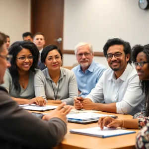 Community members engage in a discussion about school board elections