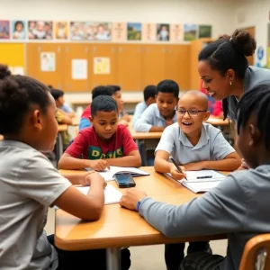 Classroom in Memphis with students and teacher