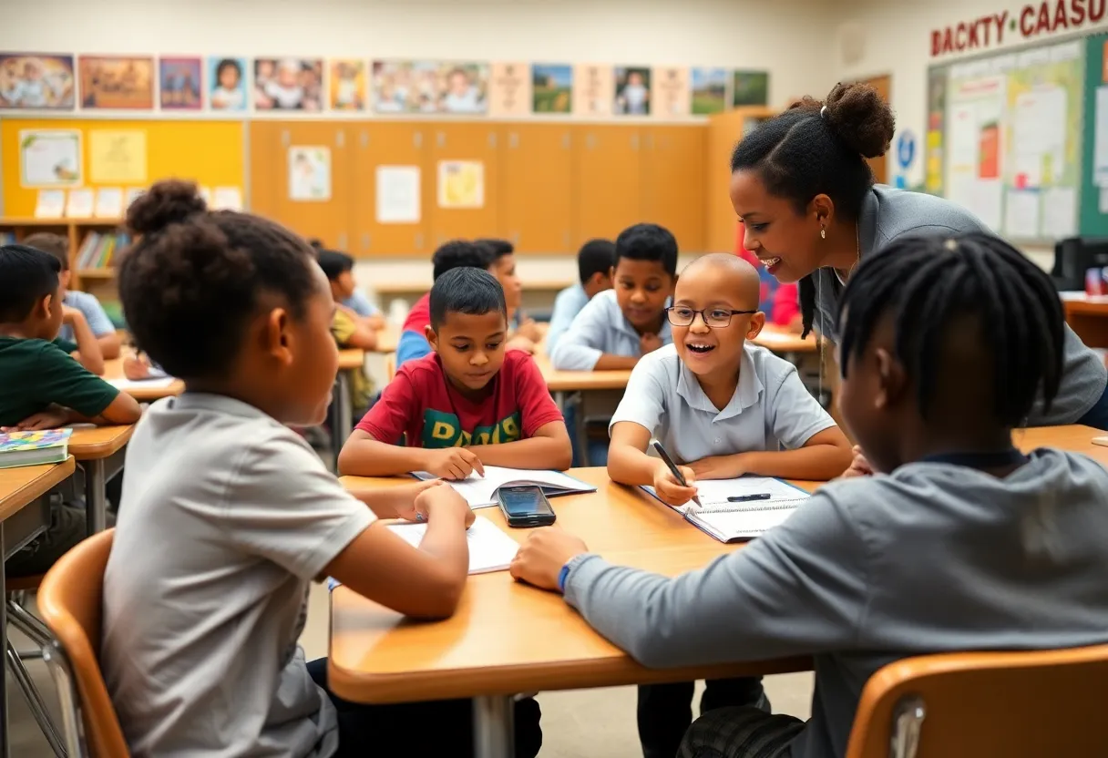 Classroom in Memphis with students and teacher
