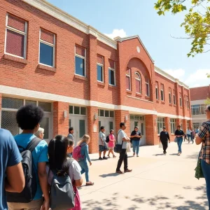 Children and teachers at Memphis public school