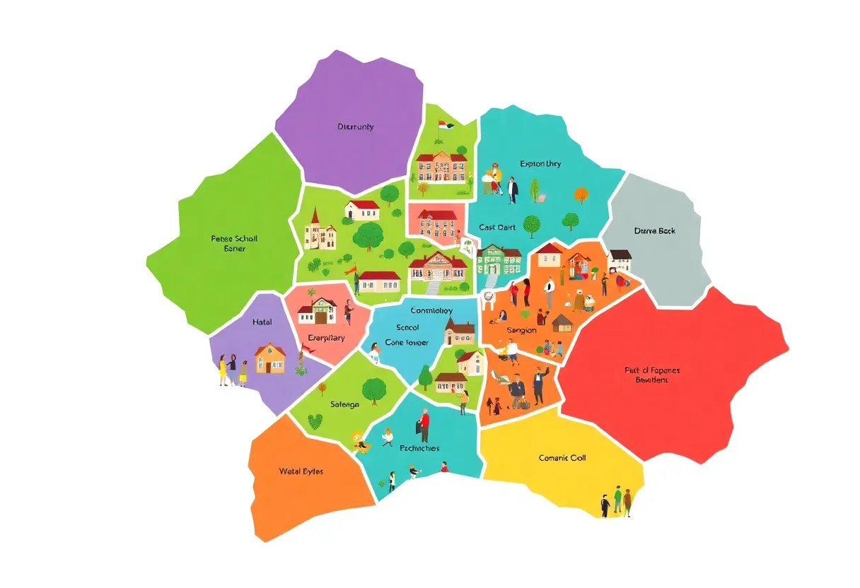 Map showing the new regional structure of Memphis-Shelby County Schools