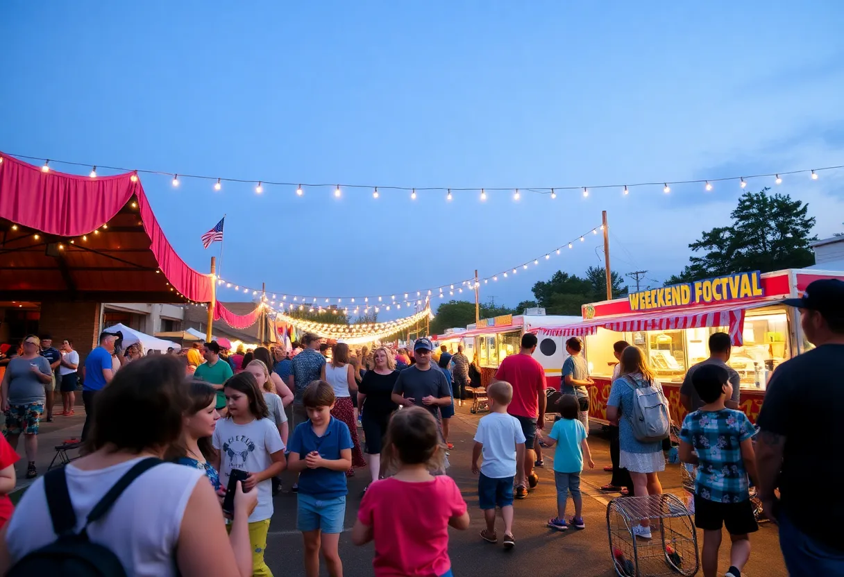 Families and children having fun at a weekend festival in Memphis.