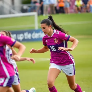 Memphis women's soccer team playing during a match