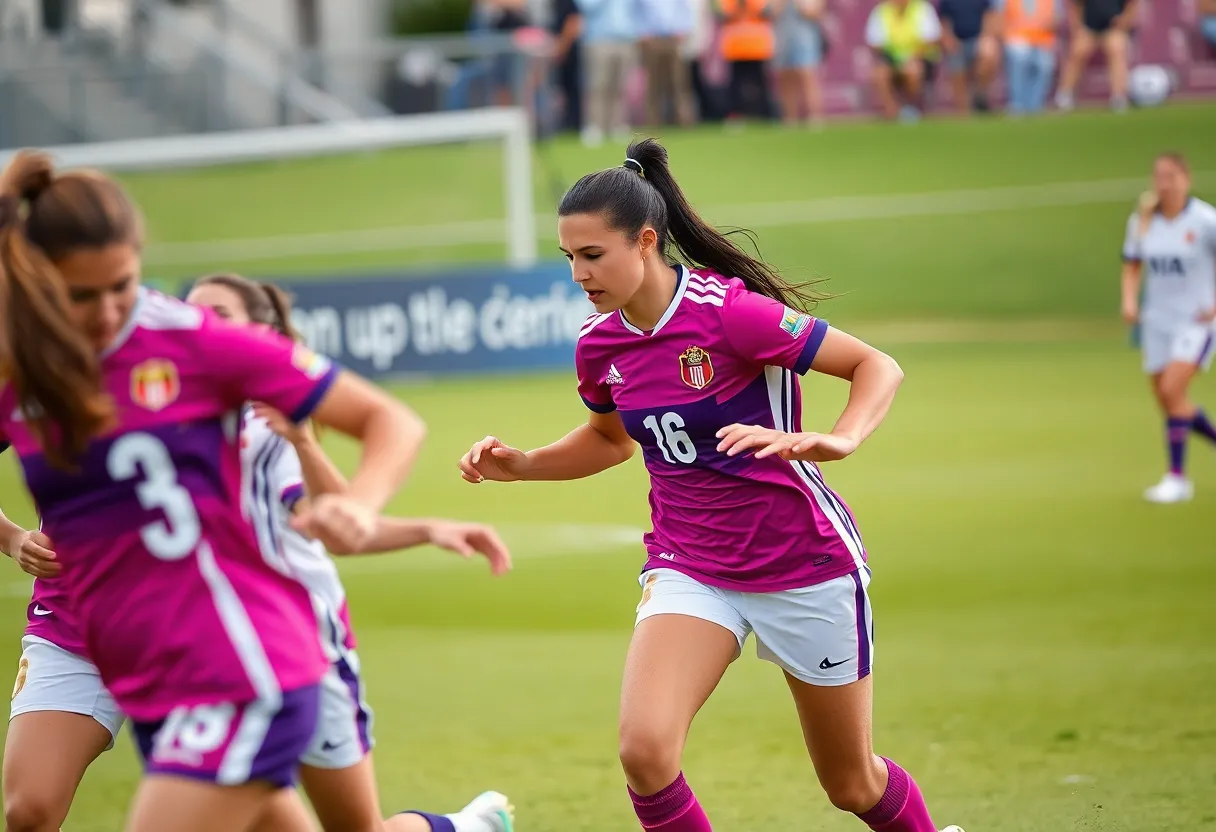 Memphis women's soccer team playing during a match