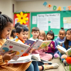 NLE Choppa reads to children at a community event