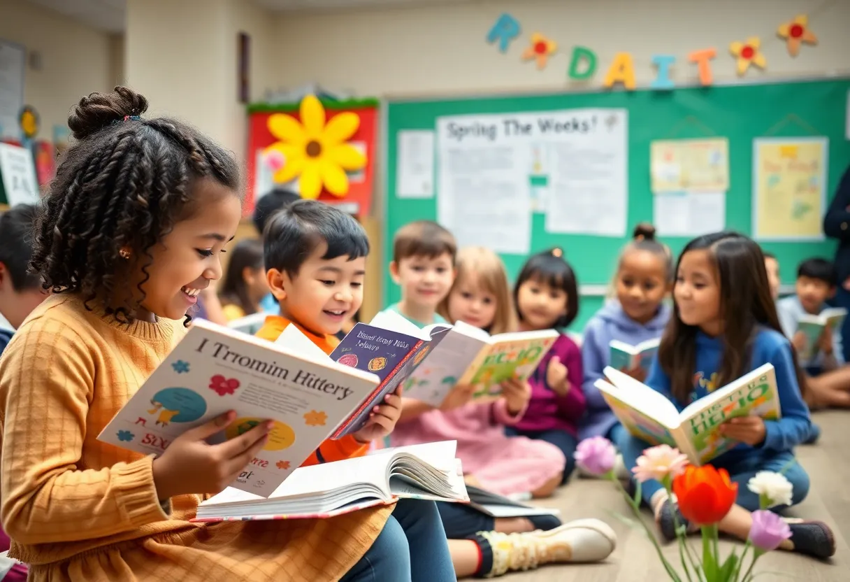 NLE Choppa reads to children at a community event
