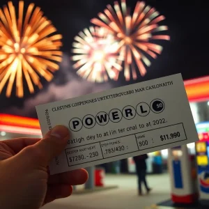 Powerball lottery ticket being celebrated outside a Memphis gas station