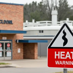 Closure signage outside West Memphis School District building