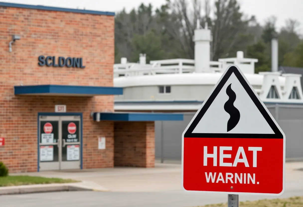 Closure signage outside West Memphis School District building