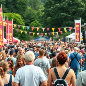Crowd enjoying the 2025 Memphis Power Pop Festival at Overton Park Shell