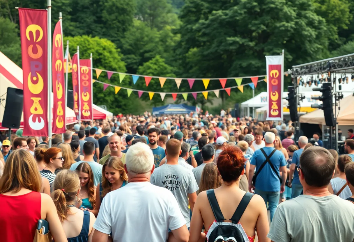Crowd enjoying the 2025 Memphis Power Pop Festival at Overton Park Shell