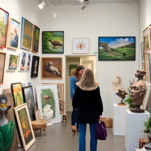 Artworks displayed at the Art for Jobs event in Memphis.