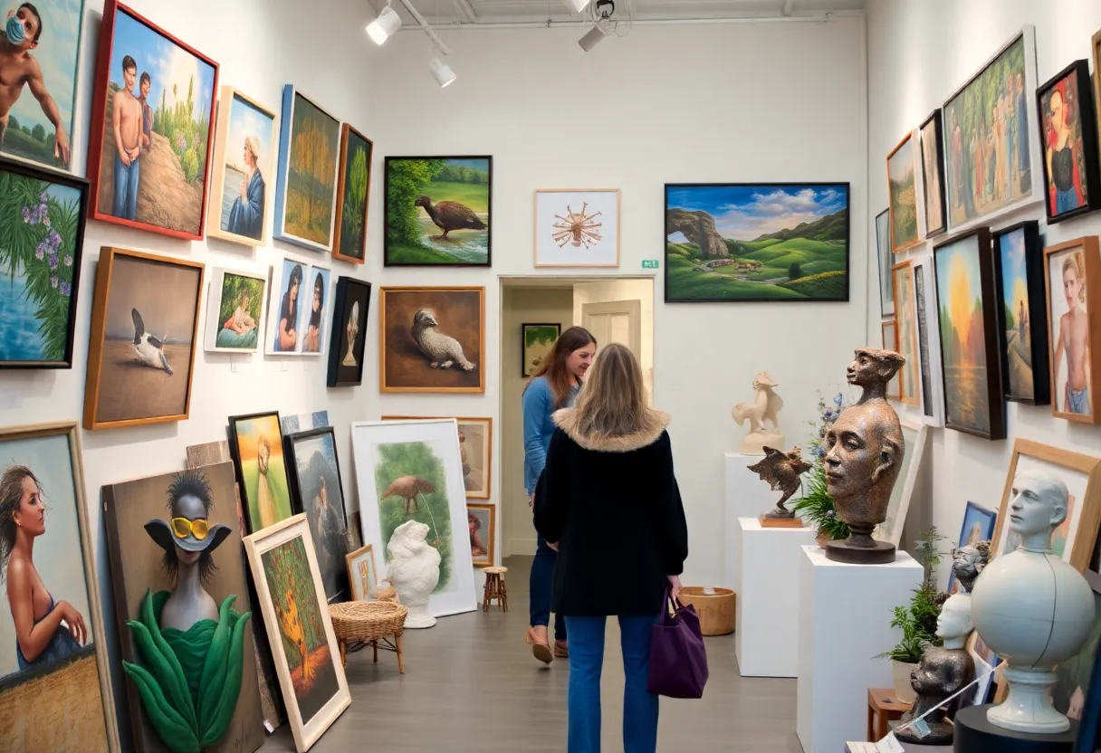 Artworks displayed at the Art for Jobs event in Memphis.