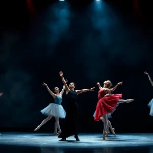 A scene from Ballet Memphis' Macbeth performance featuring dancers
