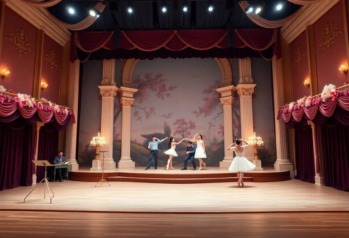 Scenic view of Ballet Memphis performance stage with dancers