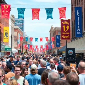 Crowd enjoying the B.B. King Centennial Music Festival in Memphis.