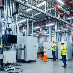 Electrical maintenance equipment at the xAI facility.