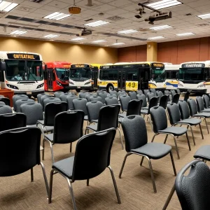 Empty chairs representing resignations at MATA board meeting in Memphis