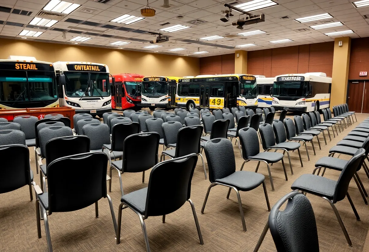 Empty chairs representing resignations at MATA board meeting in Memphis