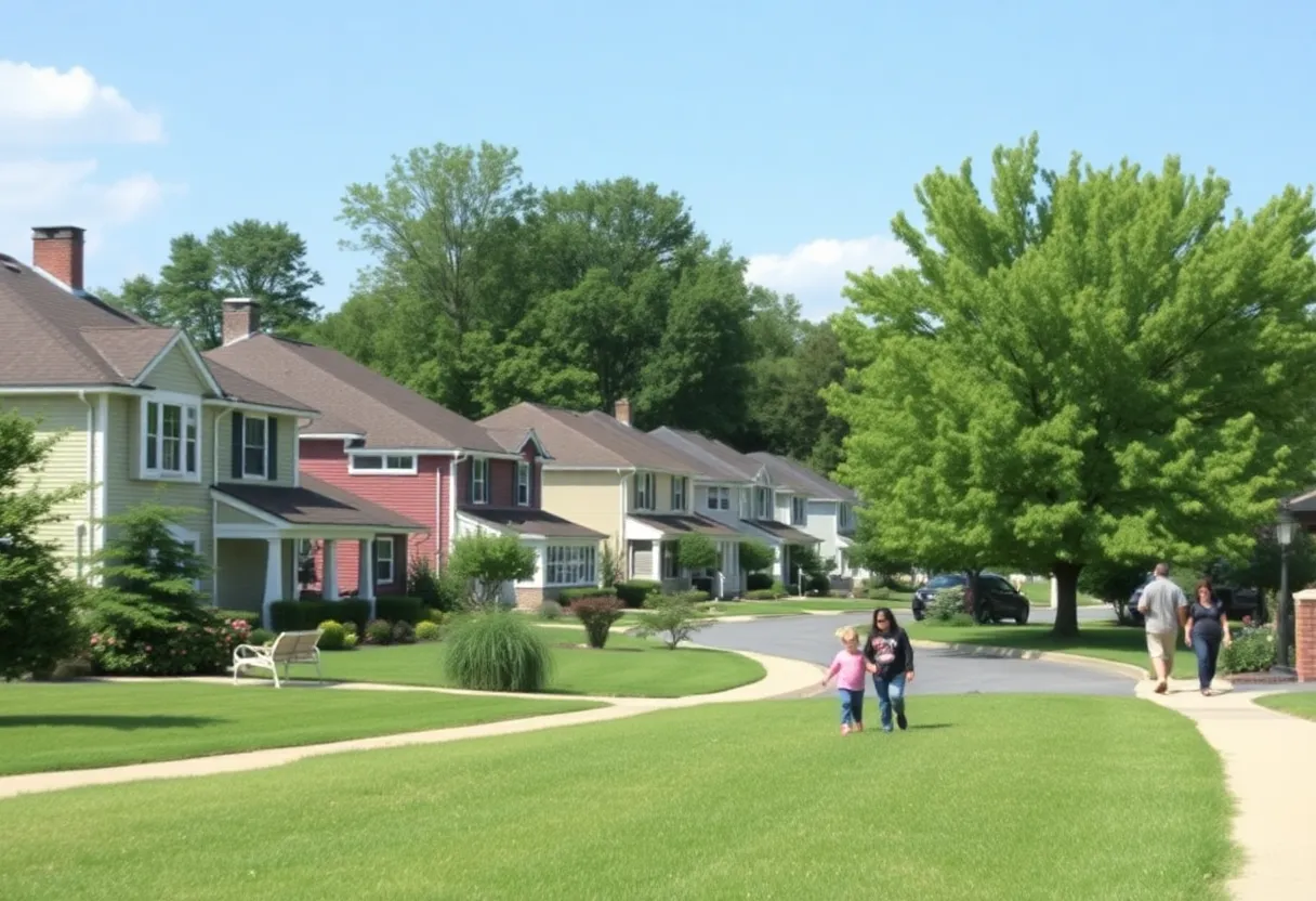 Peaceful residential area in Germantown with homes and families.