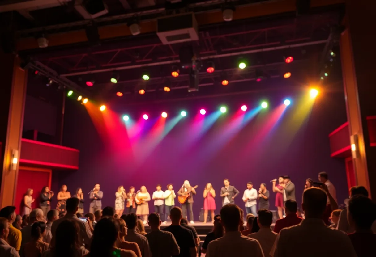 Stage at GPAC showcasing diverse performers