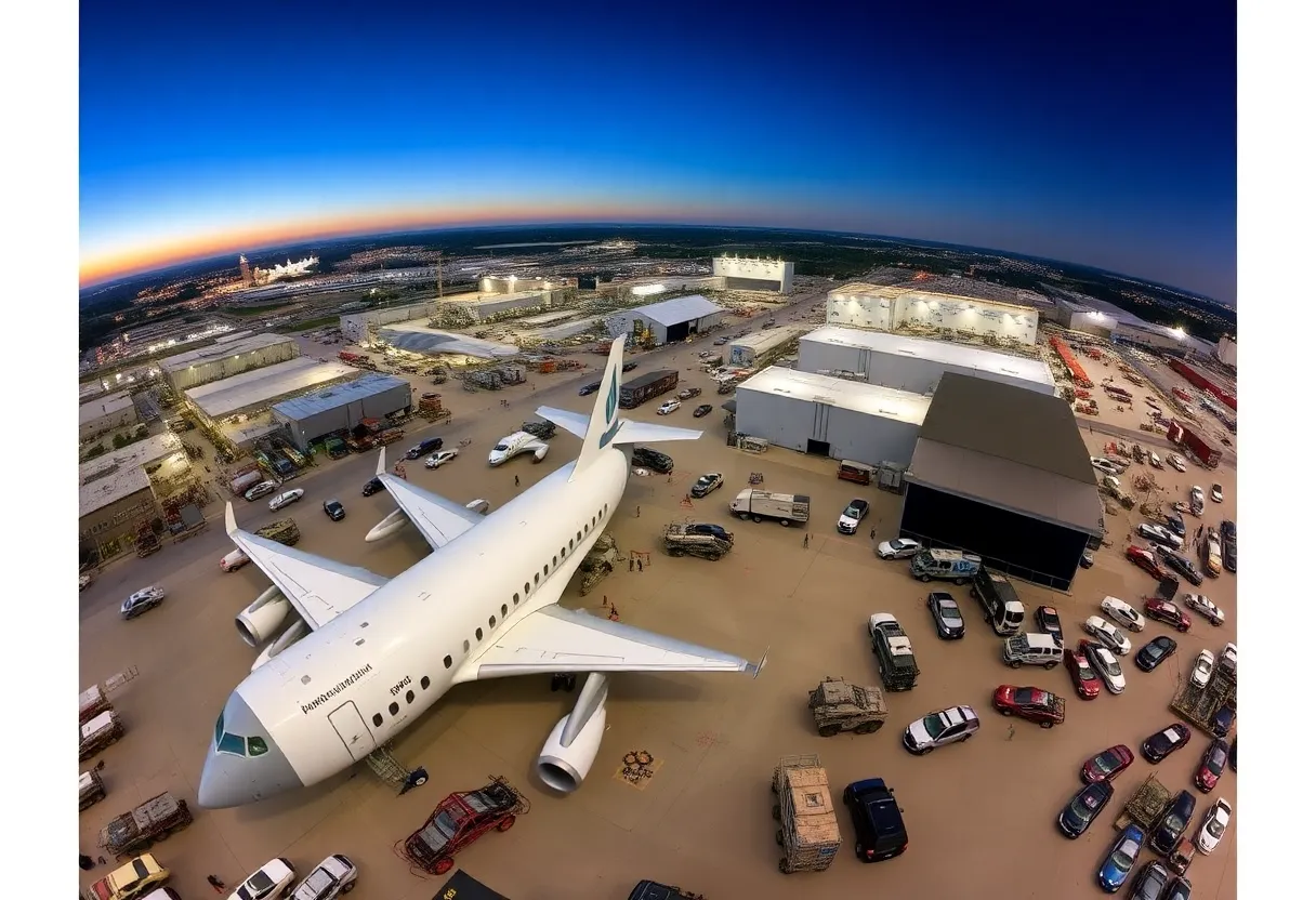 Aerial view of Huntsville's aerospace and defense facility