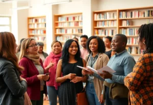 Attendees discussing the impact of Hair musical at the University of Memphis